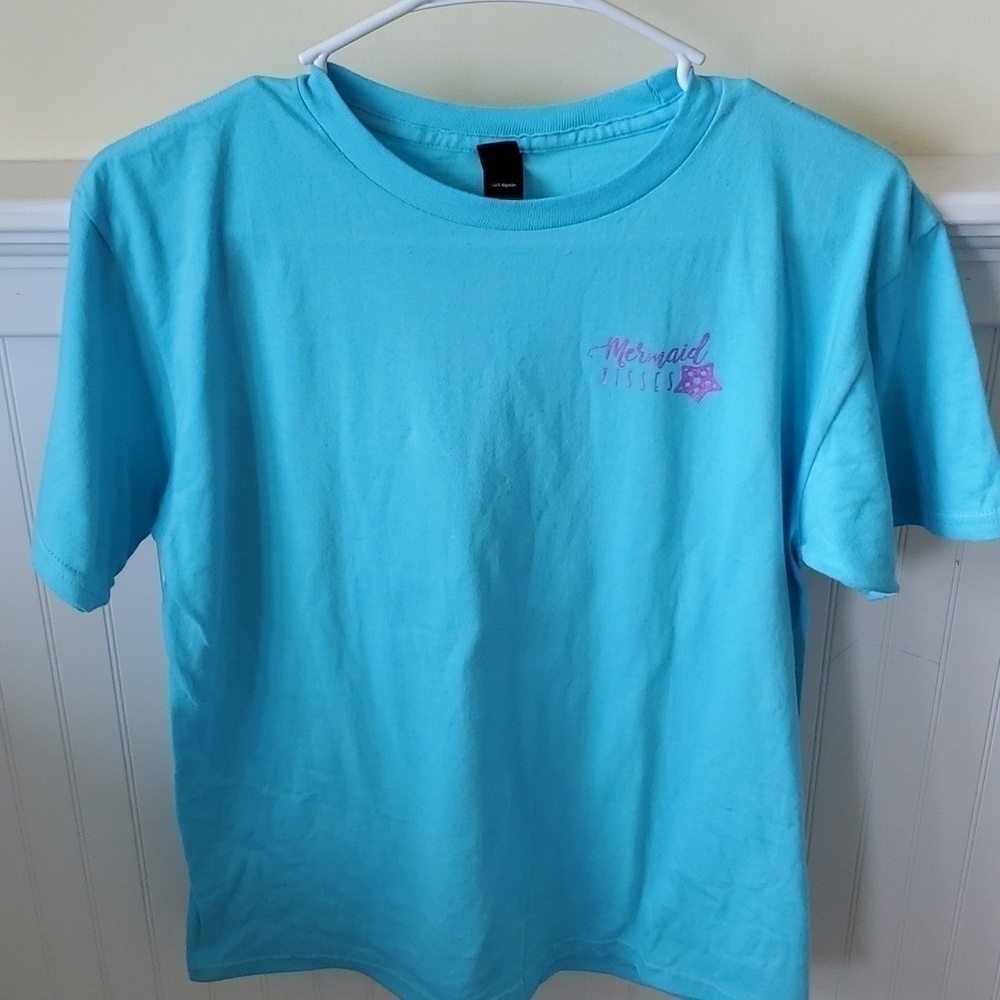 Anvil Mermaid Kisses NWT youth Large Blue tee shirt - Picture 2 of 9